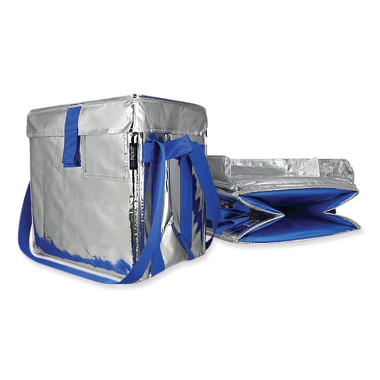 PACKIT LLC Fresh Eco Freeze Tote, (2) Blue Nylon Shoulder Straps, (2) Blue Nylon Strap Handles, 13.5" x 9" x 13", Silver/Blue, 4/Carton (PKFUDMAG) thumbnail 2