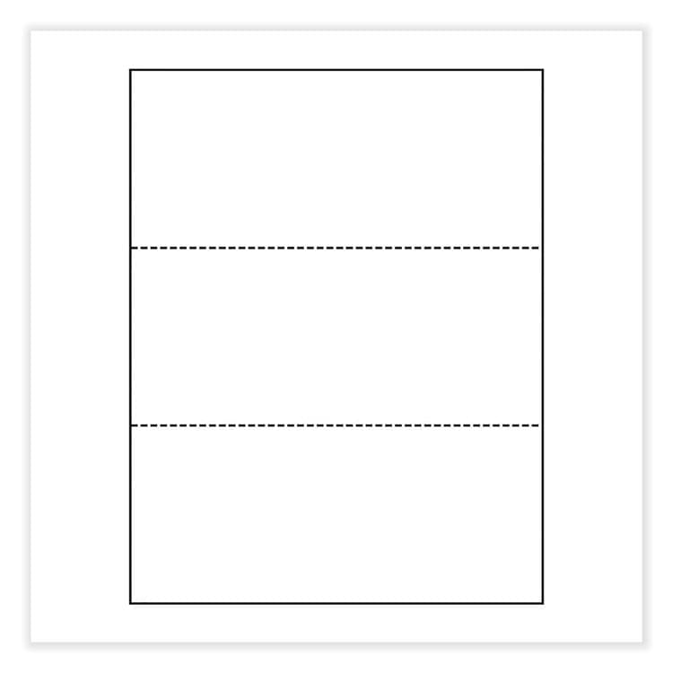 PARIS CORPORATION Perforated Paper, 3.66" and 7.33" from Bottom, 92 Bright, 20 lb Bond Weight, 8.5 x 11, White, 500/Ream, 5 Reams/Carton (PRB04120CT) thumbnail 2