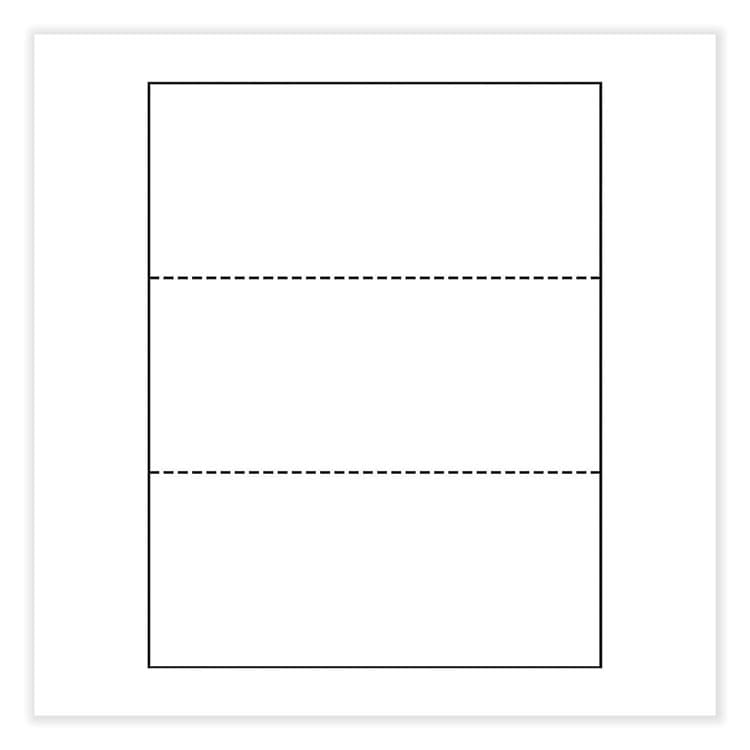 PARIS CORPORATION Perforated Paper, 3.66" and 7.33" from Bottom, 92 Bright, 24 lb Bond Weight, 8.5 x 11, White, 500/Ream, 5 Reams/Carton (PRB04122CT) thumbnail 2