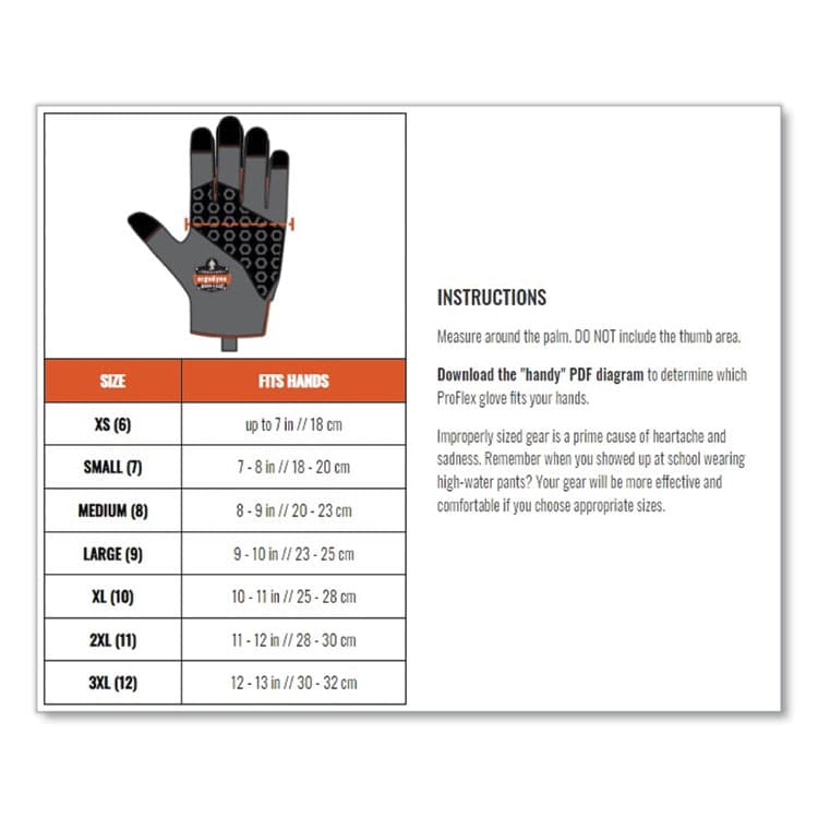 ERGODYNE CORPORATION ProFlex 910 Half-Finger Impact Gloves + Wrist Support, EN388: 1121X, 12" Long, Small, Black, Pair (EGO17712) thumbnail 4