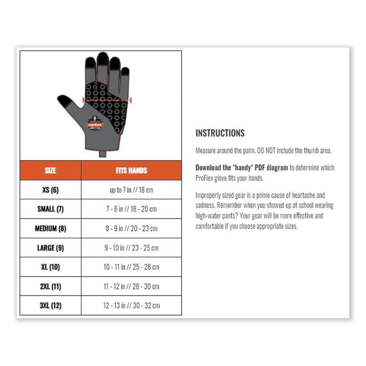 ERGODYNE CORPORATION ProFlex 860 Heavy Lifting Utility Gloves, EN388: 2101X, 10" Long, Small, Black, Pair (EGO17282) thumbnail 4