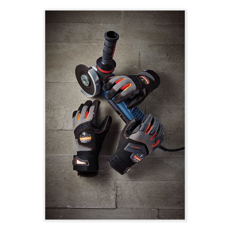 ERGODYNE CORPORATION ProFlex 9012 Certified AV Gloves + Wrist Support, EN388: 2121X, 14.75" Long, Medium, Black, Pair (EGO17733) thumbnail 4