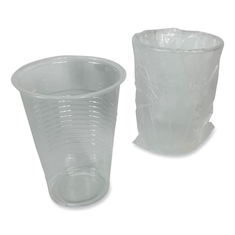 BOARDWALK Translucent Plastic Cold Cups, Individually Wrapped, 9 oz, 1,000/Carton (BWKWRAPCUP) thumbnail 4