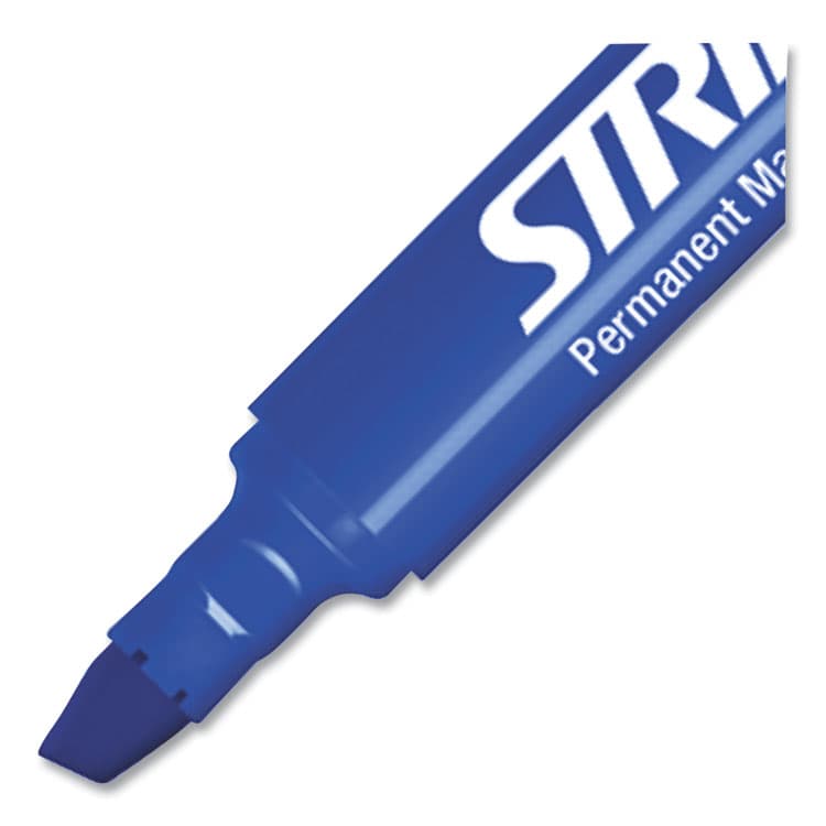 STRIDE WRITING StrideMark Tank Permanent Marker, Broad Chisel Tip, Blue, 12/Pack (STW22002) thumbnail 4