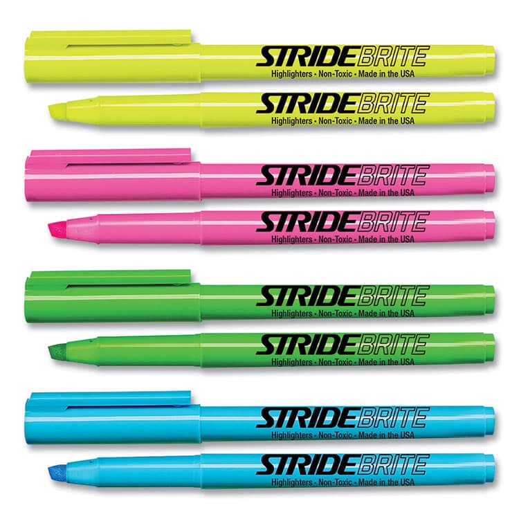 STRIDE WRITING StrideBrite Stick Highlighters, Assorted Ink Colors, Chisel Tip, Assorted Barrel Colors, 24/Pack (STW47024) thumbnail 3