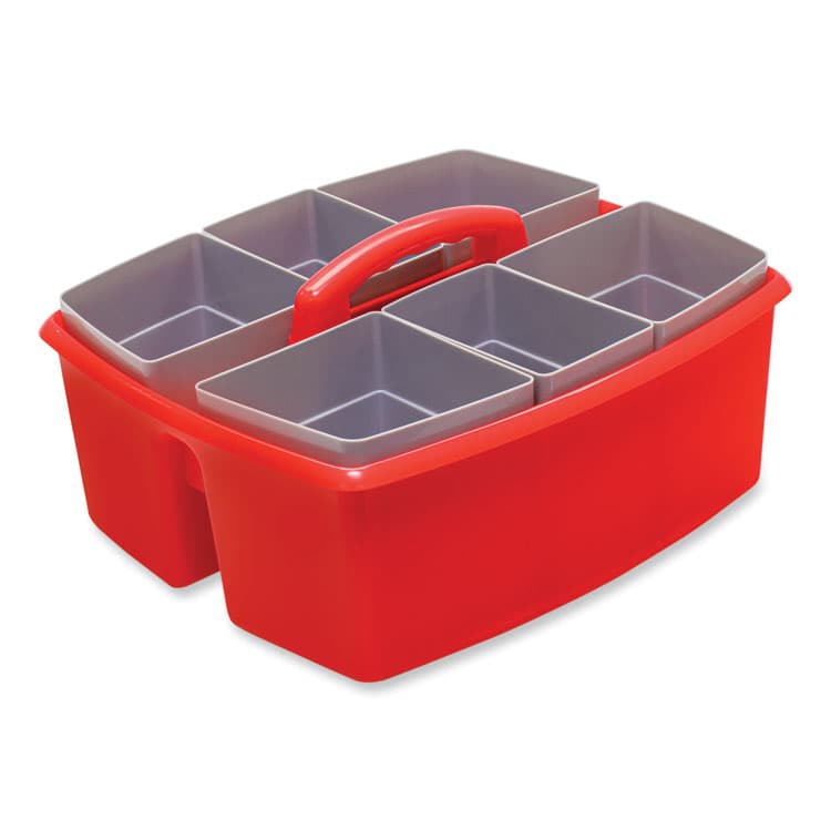 STOREX Large Caddy with Sorting Cups, Red, 2/Carton (STX00981U02C)
