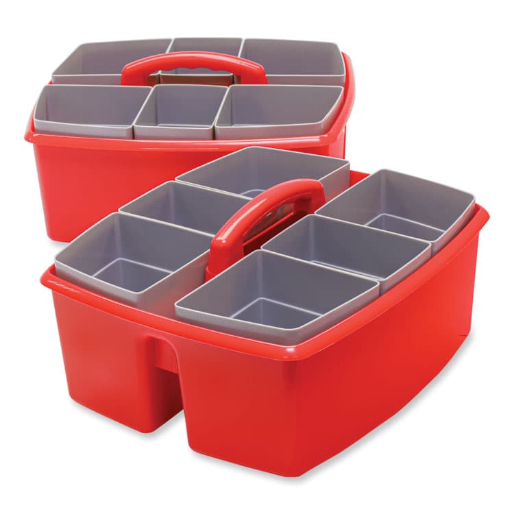 STOREX Large Caddy with Sorting Cups, Red, 2/Carton (STX00981U02C) thumbnail 2