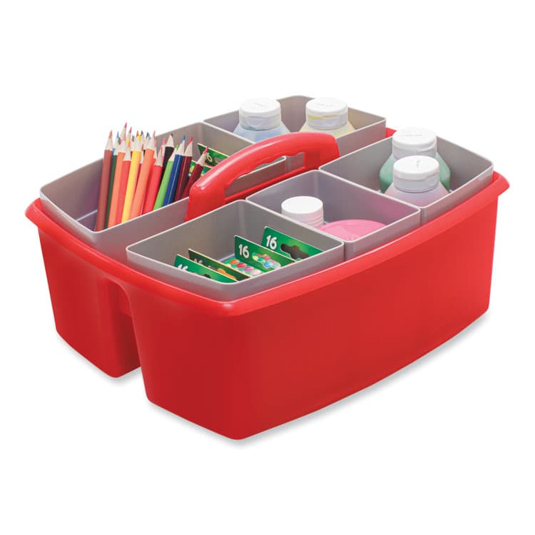 STOREX Large Caddy with Sorting Cups, Red, 2/Carton (STX00981U02C) thumbnail 4