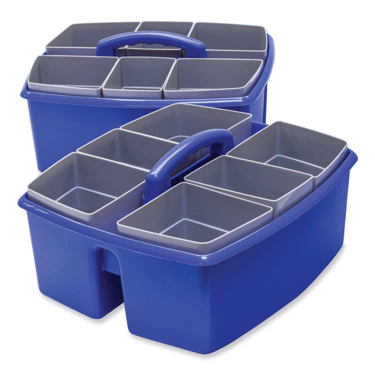 STOREX Large Caddy with Sorting Cups, Blue, 2/Carton (STX00985U02C) thumbnail 2
