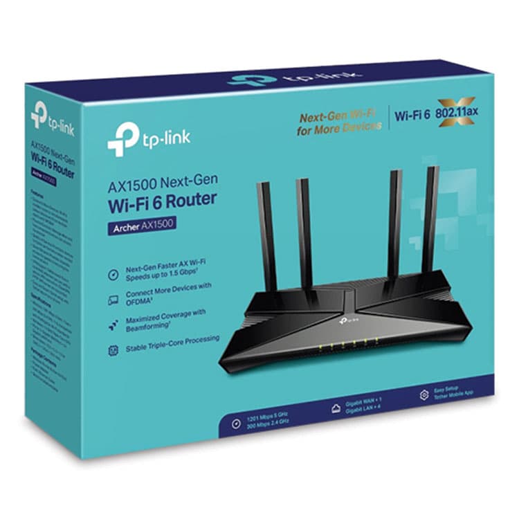 TP LINK USA Archer AX1500 Wireless and Ethernet Router, 5 Ports, Dual-Band 2.4 GHz/5 GHz (TPLARCHERAX1500) thumbnail 3