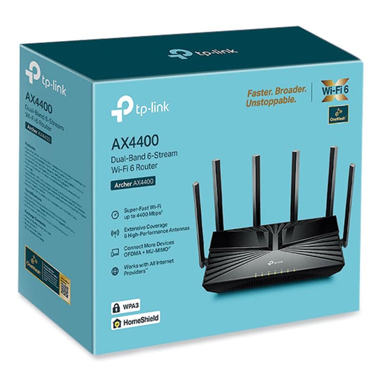 TP LINK USA Archer AX4400 Wireless and Ethernet Router, 5 Ports, Dual-Band 2.4 GHz/5 GHz (TPLARCHERAX4400) thumbnail 3