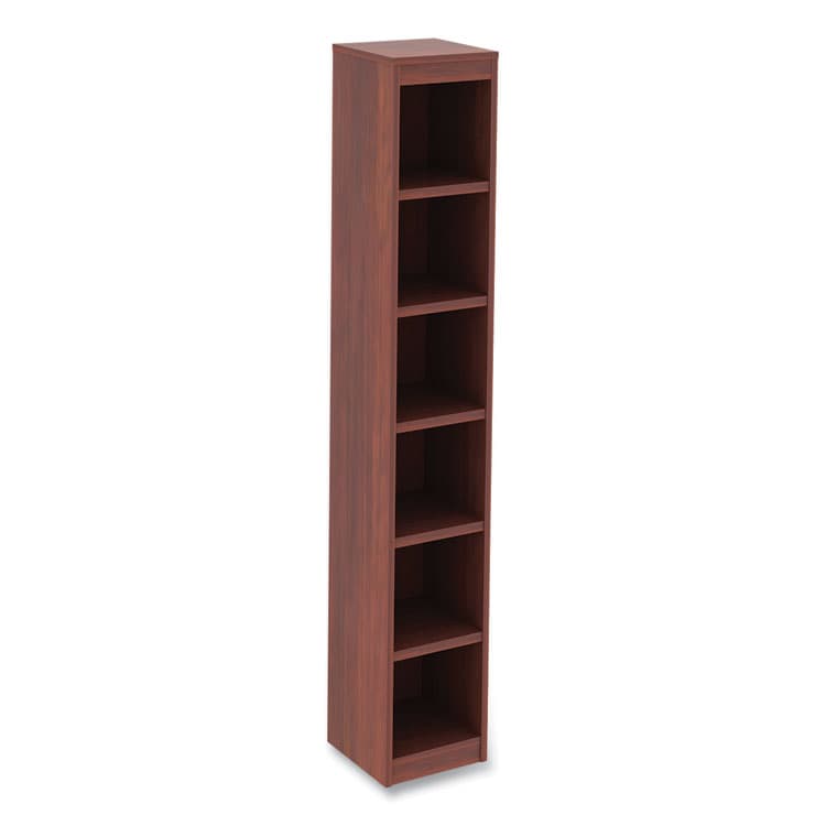 ALERA Alera Valencia Series Narrow Profile Bookcase, Six-Shelf, 11.81w x 11.81d x 71.73h, Medium Cherry (ALEVA67212MC)