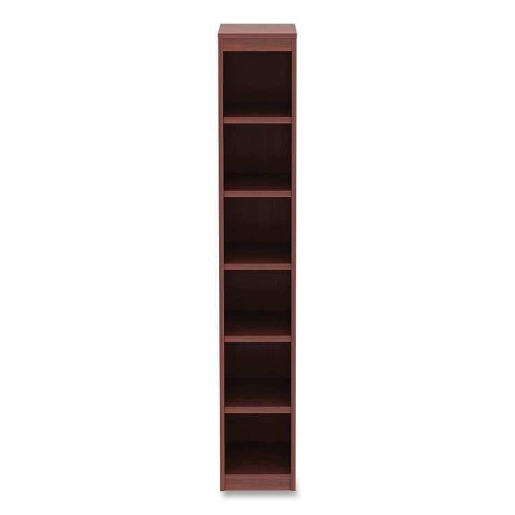 ALERA Alera Valencia Series Narrow Profile Bookcase, Six-Shelf, 11.81w x 11.81d x 71.73h, Medium Cherry (ALEVA67212MC) thumbnail 4