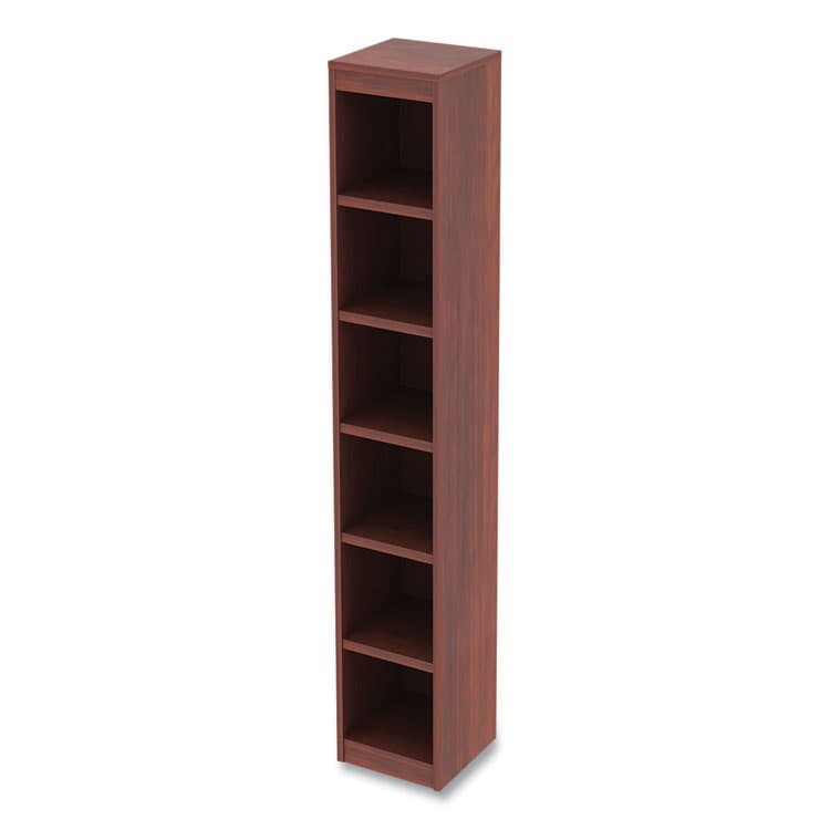 ALERA Alera Valencia Series Narrow Profile Bookcase, Six-Shelf, 11.81w x 11.81d x 71.73h, Medium Cherry (ALEVA67212MC) thumbnail 3