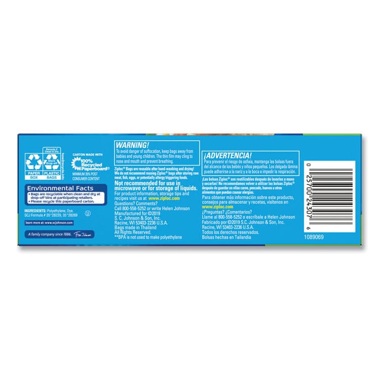 SC JOHNSON Sandwich Seal Top Bags, XL Sandwich, 8" x 7", Clear, 30/Box (SJN315880) thumbnail 4