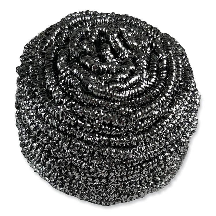 BOARDWALK Stainless Steel Scrubber, 3.93 x 1.96, Silver, 72/Carton (BWKSCRUBBER)