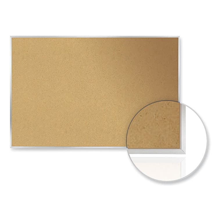 GHENT MANUFACTURING, Aluminum-Frame Natural Corkboard, 24" x 18", Tan Surface, Satin Aluminum Frame (GHE13181) thumbnail 4