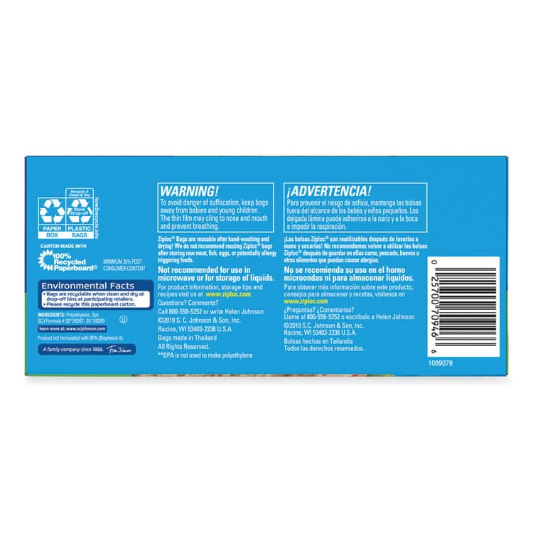 SC JOHNSON Sandwich Seal Top Bags, 6.5" x 5.88", Clear, 270/Box (SJN383217) thumbnail 2