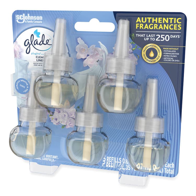SC JOHNSON Plugins Scented Oil Refill, Clean Linen, 0.67 oz, 5/Pack (SJN322829) thumbnail 3