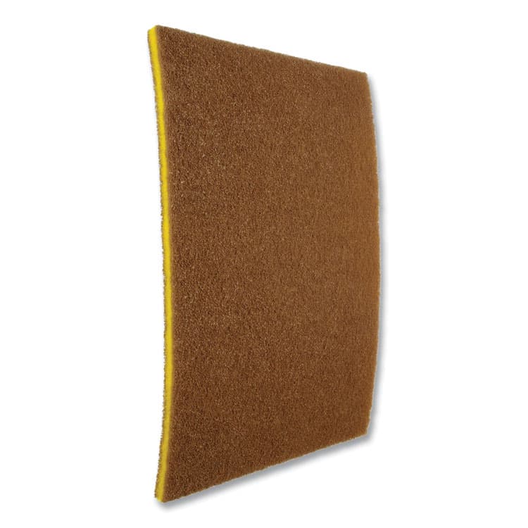 3M/COMMERCIAL TAPE DIV. Clean and Shine Pad, 20 x 14, Brown/Yellow, 5/Carton (MMM09555) thumbnail 2
