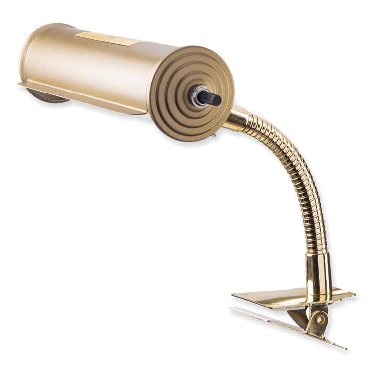 NATIONAL PUBLIC SEATING Brass Reading Light, Gooseneck, 10" High, Gold (NPSBRL) thumbnail 2