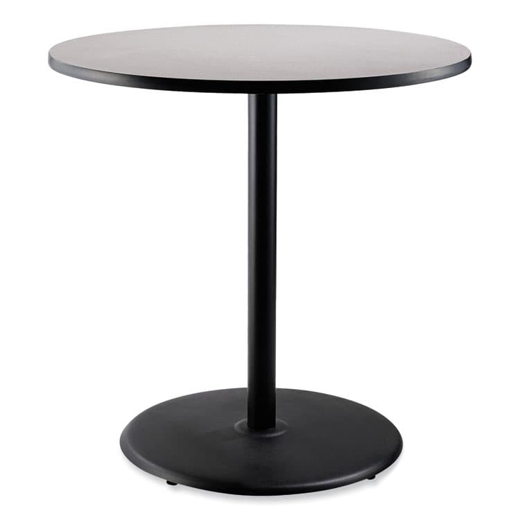 NATIONAL PUBLIC SEATING Cafe Table, 36" Diameter x 42h, Round Top/Base, Gray Nebula Top, Black Base (NPSCT13636RB1GY)