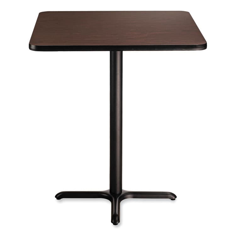 NATIONAL PUBLIC SEATING Cafe Table, 36w x 36d x 42h, Square Top/X-Base, Mahogany Top, Black Base (NPSCT33636XB1MY) thumbnail 2
