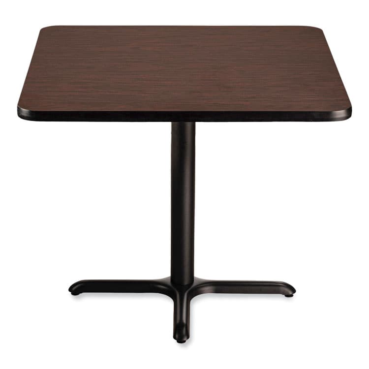 NATIONAL PUBLIC SEATING Cafe Table, 36w x 36d x 30h, Square Top/X-Base, Mahogany Top, Black Base (NPSCT33636XD1MY) thumbnail 4