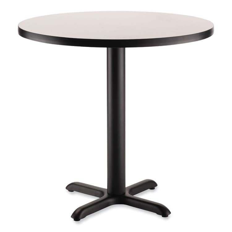NATIONAL PUBLIC SEATING Cafe Table, 36" Diameter x 30h, Round Top/X-Base, Gray Nebula, Black Base (NPSCT13636XD1GY)