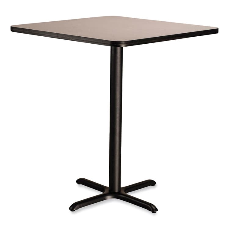 NATIONAL PUBLIC SEATING Cafe Table, 36w x 36d x 30h, Square Top/X-Base, Gray Nebula Top, Black Base (NPSCT33636XD1GY)