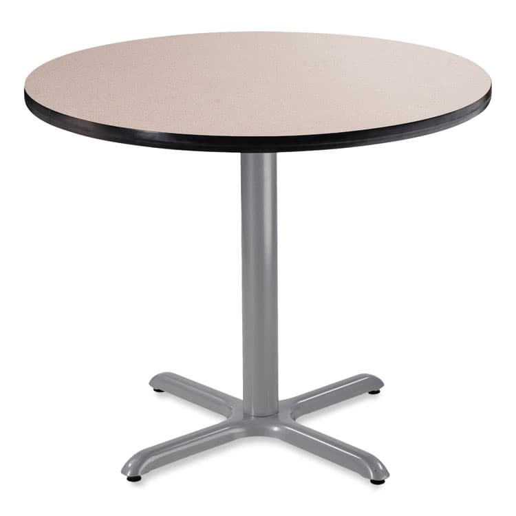 NATIONAL PUBLIC SEATING Cafe Table, 36" Diameter x 30h, Round Top/X-Base, Gray Nebula Top, Gray Base (NPSCG13636XD1GY)