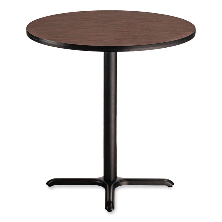 NATIONAL PUBLIC SEATING Cafe Table, 36" Diameter x 36h, Round Top/X-Base, Mahogany Top, Black Base (NPSCT13636XC1MY) thumbnail 2