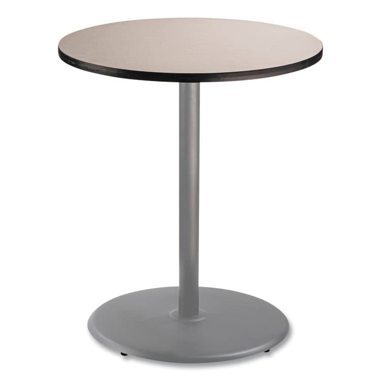 NATIONAL PUBLIC SEATING Cafe Table, 36" Diameter x 42h, Round Top/Base, Gray Nebula Top, Gray Base (NPSCG13636RB1GY)