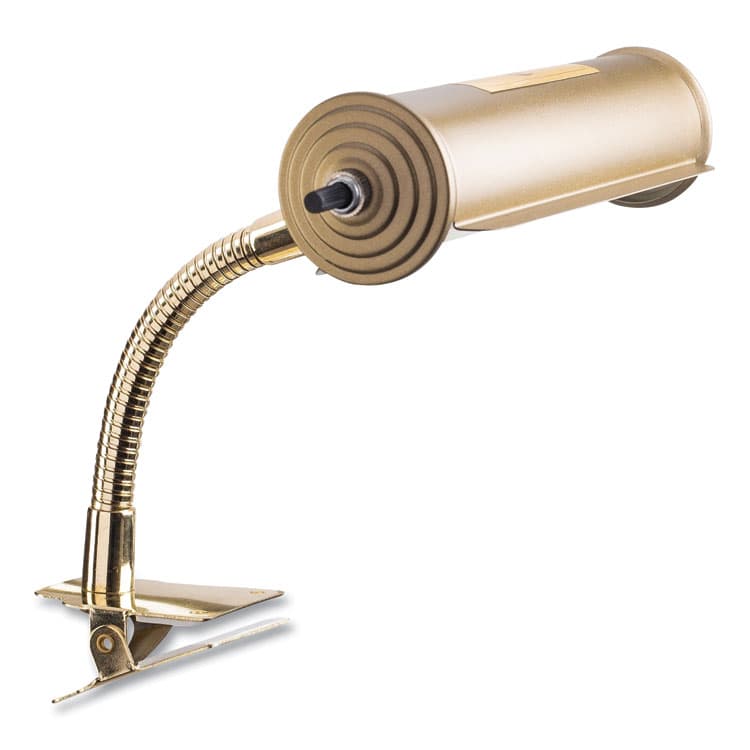 NATIONAL PUBLIC SEATING Brass Reading Light, Gooseneck, 10" High, Gold (NPSBRL)