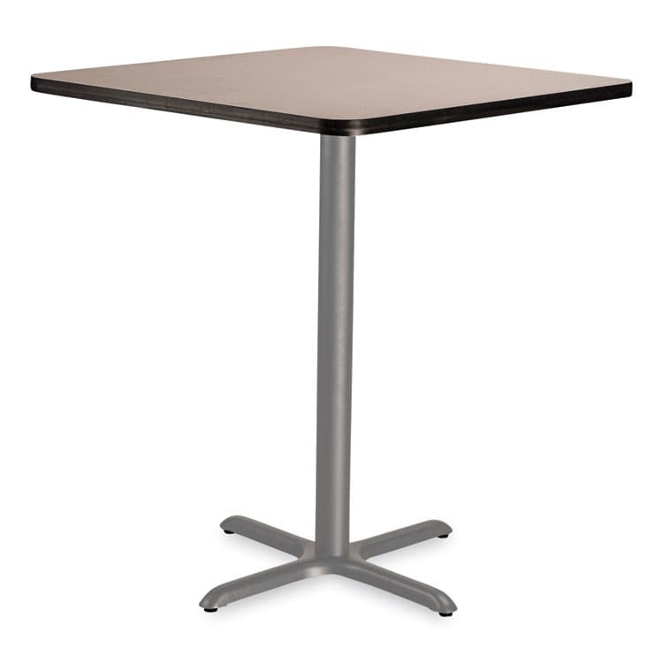 NATIONAL PUBLIC SEATING Cafe Table, 36w x 36d x 42h, Square Top/X-Base, Gray Nebula Top, Gray Base (NPSCG33636XB1GY)