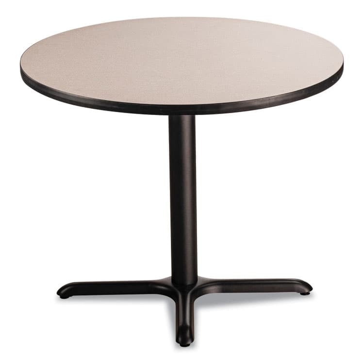 NATIONAL PUBLIC SEATING Cafe Table, 36" Diameter x 30h, Round Top/X-Base, Gray Nebula, Black Base (NPSCT13636XD1GY) thumbnail 2