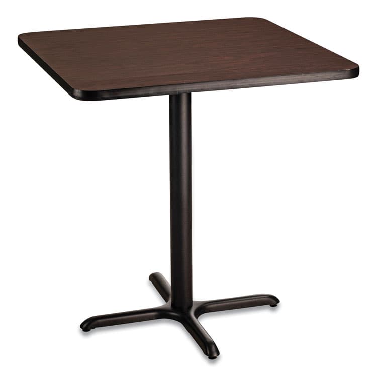 NATIONAL PUBLIC SEATING Cafe Table, 36w x 36d x 36h, Square Top/X-Base, Mahogany Top, Black Base (NPSCT33636XC1MY) thumbnail 3