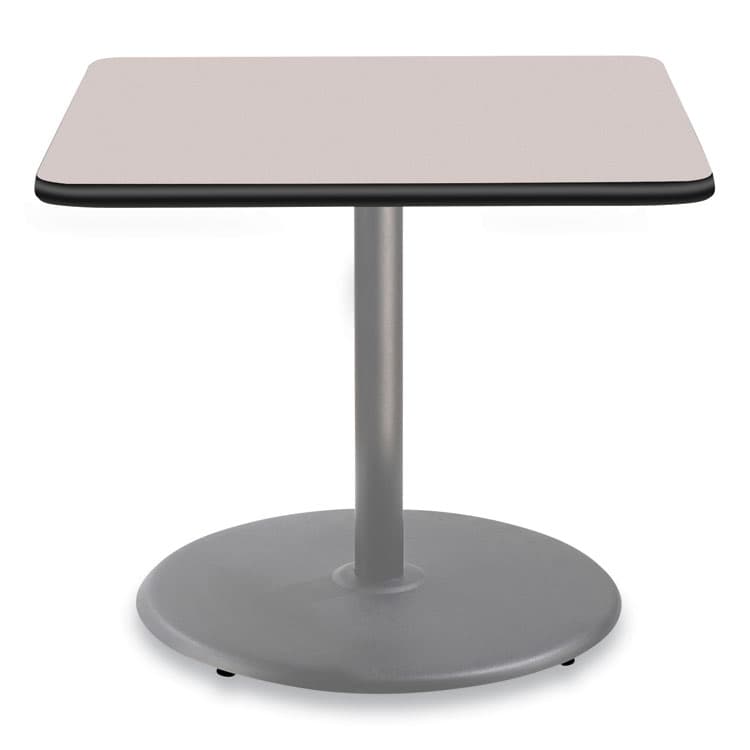 NATIONAL PUBLIC SEATING Cafe Table, 36w x 36d x 30h, Square Top/Round Base, Gray Nebula Top, Gray Base (NPSCG33636RD1GY) thumbnail 2