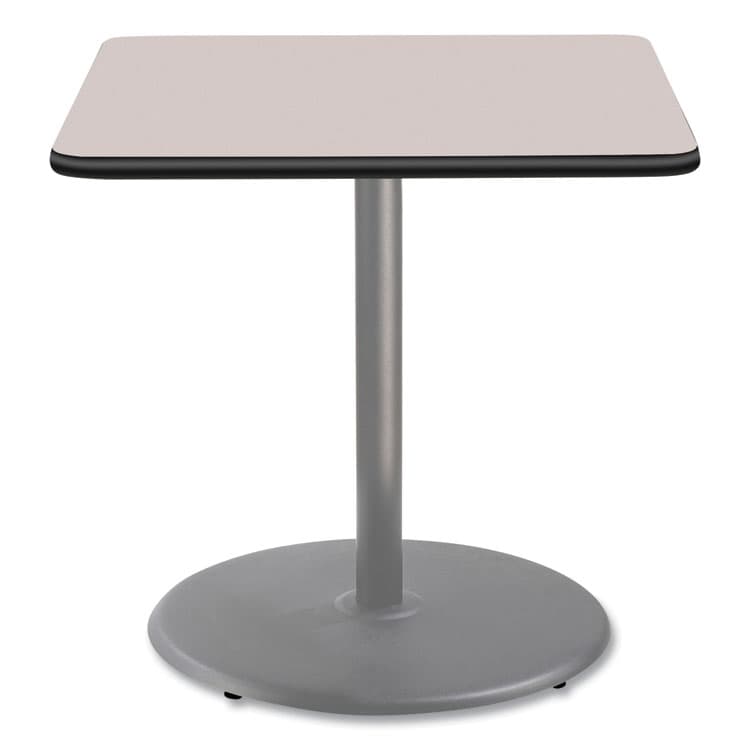 NATIONAL PUBLIC SEATING Cafe Table, 36w x 36d x 36h, Square Top/Round Base, Gray Nebula Top, Gray Base (NPSCG33636RC1GY) thumbnail 2