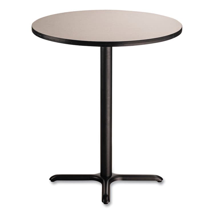 NATIONAL PUBLIC SEATING Cafe Table, 36" Diameter x 42h, Round Top/X-Base, Gray Nebula Top, Black Base (NPSCT13636XB1GY) thumbnail 2