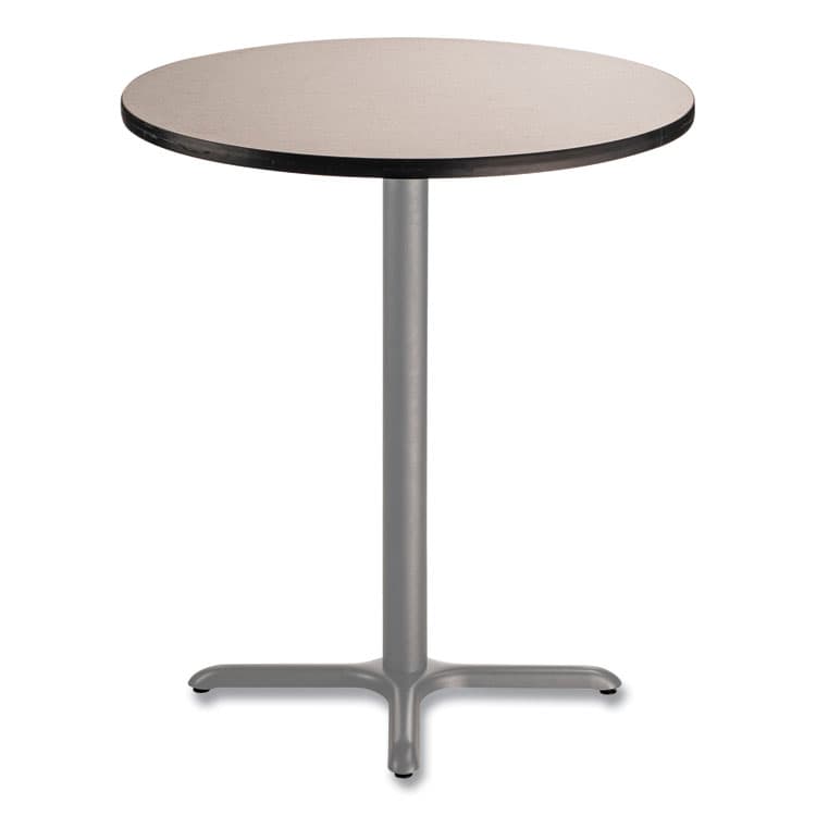 NATIONAL PUBLIC SEATING Cafe Table, 36" Diameter x 42h, Round Top/X-Base, Gray Nebula Top, Gray Base (NPSCG13636XB1GY) thumbnail 2