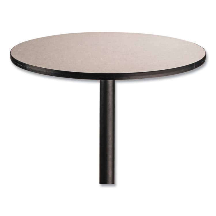 NATIONAL PUBLIC SEATING Cafe Table, 36" Diameter x 30h, Round Top/Base, Gray Nebula Top, Black Base (NPSCT13636RD1GY) thumbnail 2