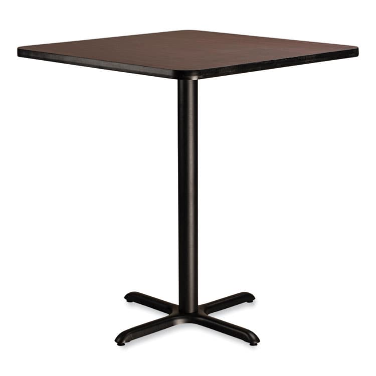 NATIONAL PUBLIC SEATING Cafe Table, 36w x 36d x 42h, Square Top/X-Base, Mahogany Top, Black Base (NPSCT33636XB1MY) thumbnail 3