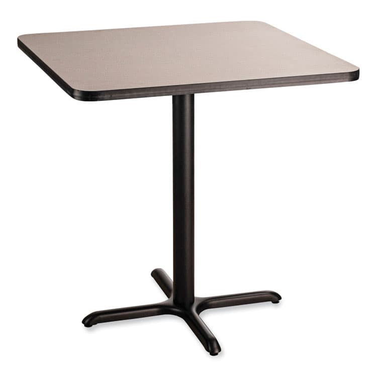 NATIONAL PUBLIC SEATING Cafe Table, 36w x 36d x 36h, Square Top/X-Base, Gray Nebula Top, Black Base (NPSCT33636XC1GY)