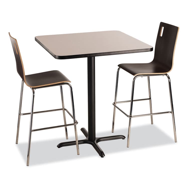 NATIONAL PUBLIC SEATING Cafe Table, 36w x 36d x 42h, Square Top/X-Base, Gray Nebula Top, Black Base (NPSCT33636XB1GY) thumbnail 4