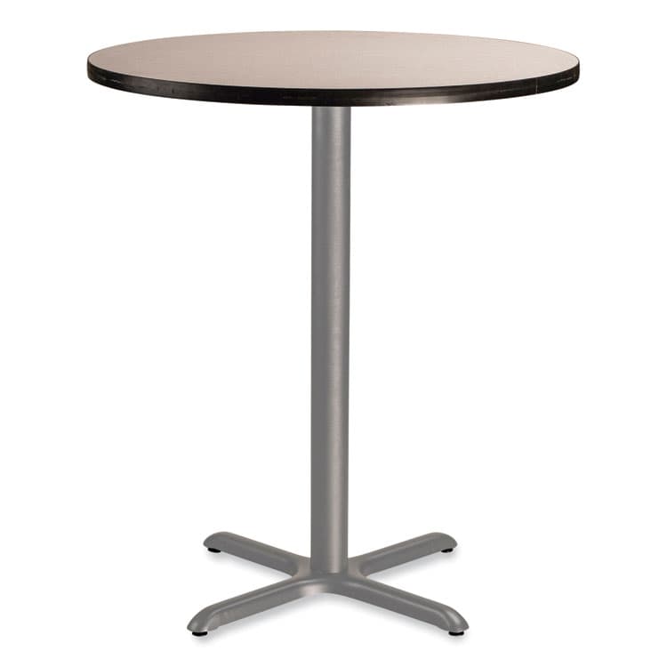 NATIONAL PUBLIC SEATING Cafe Table, 36" Diameter x 42h, Round Top/X-Base, Gray Nebula Top, Gray Base (NPSCG13636XB1GY)