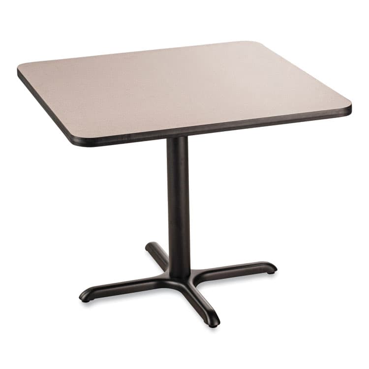 NATIONAL PUBLIC SEATING Cafe Table, 36w x 36d x 30h, Square Top/X-Base, Gray Nebula Top, Black Base (NPSCT33636XD1GY) thumbnail 3