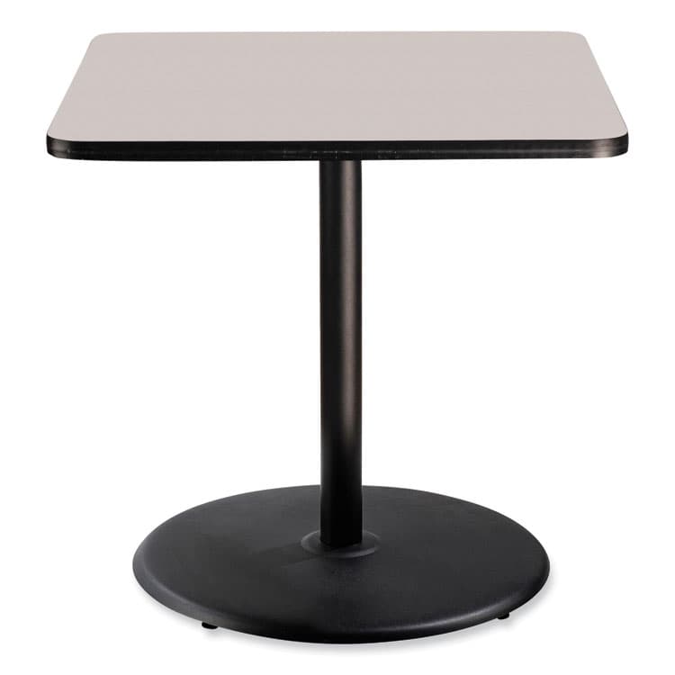 NATIONAL PUBLIC SEATING Cafe Table, 36w x 36d x 36h, Square Top/Round Base, Gray Nebula Top, Black Base (NPSCT33636RC1GY) thumbnail 2
