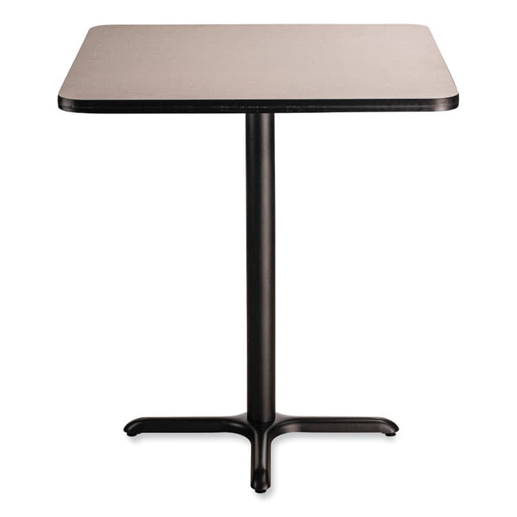 NATIONAL PUBLIC SEATING Cafe Table, 36w x 36d x 42h, Square Top/X-Base, Gray Nebula Top, Black Base (NPSCT33636XB1GY) thumbnail 2