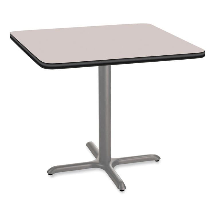 NATIONAL PUBLIC SEATING Cafe Table, 36w x 36d x 30h, Square Top/X-Base, Gray Nebula Top, Gray Base (NPSCG33636XD1GY)